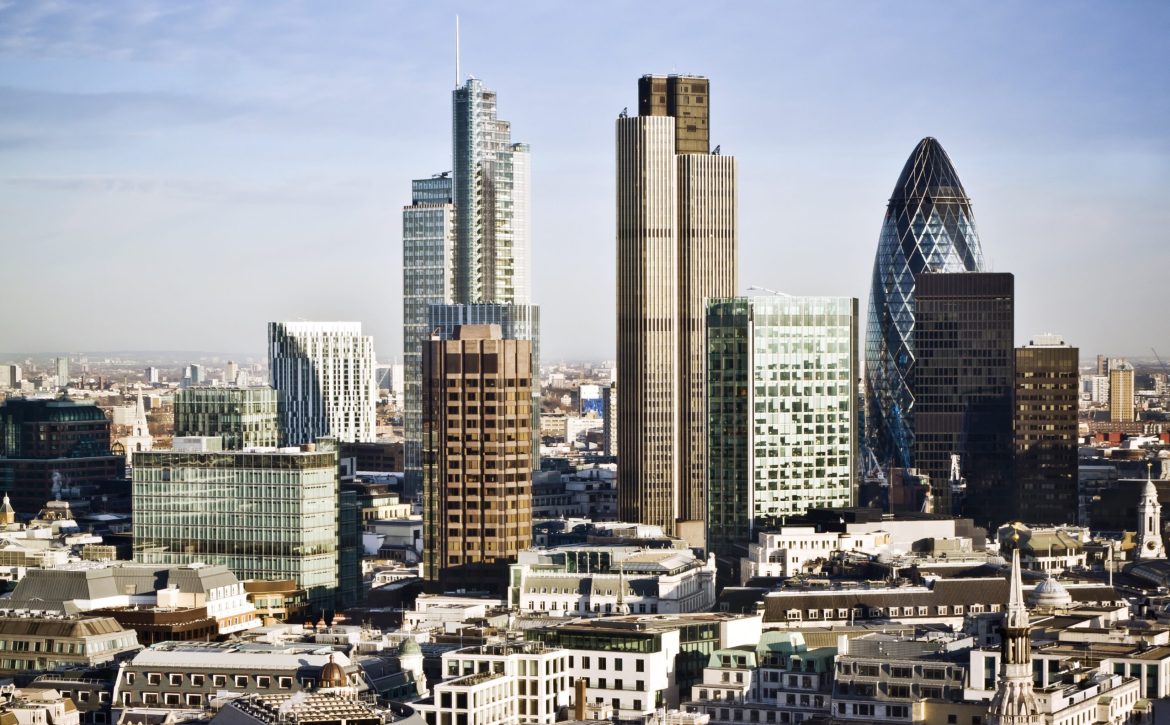 Skyline view of the City of London including the Gherkin
